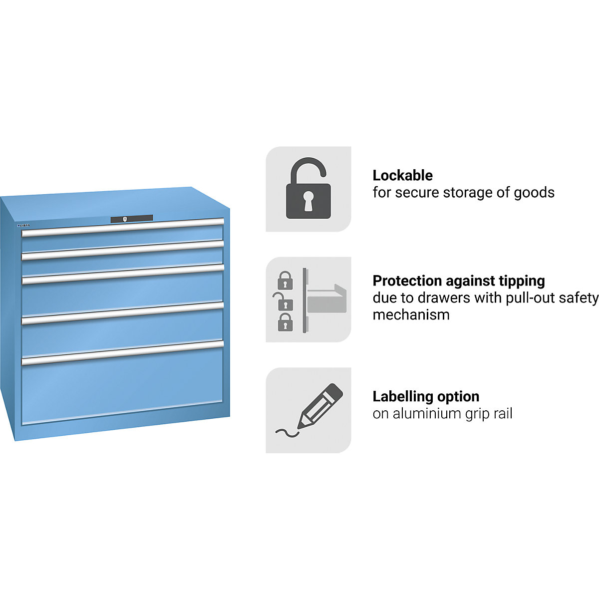 Armoire à tiroirs avec 5 tiroirs – LISTA (Illustration du produit 10)-9