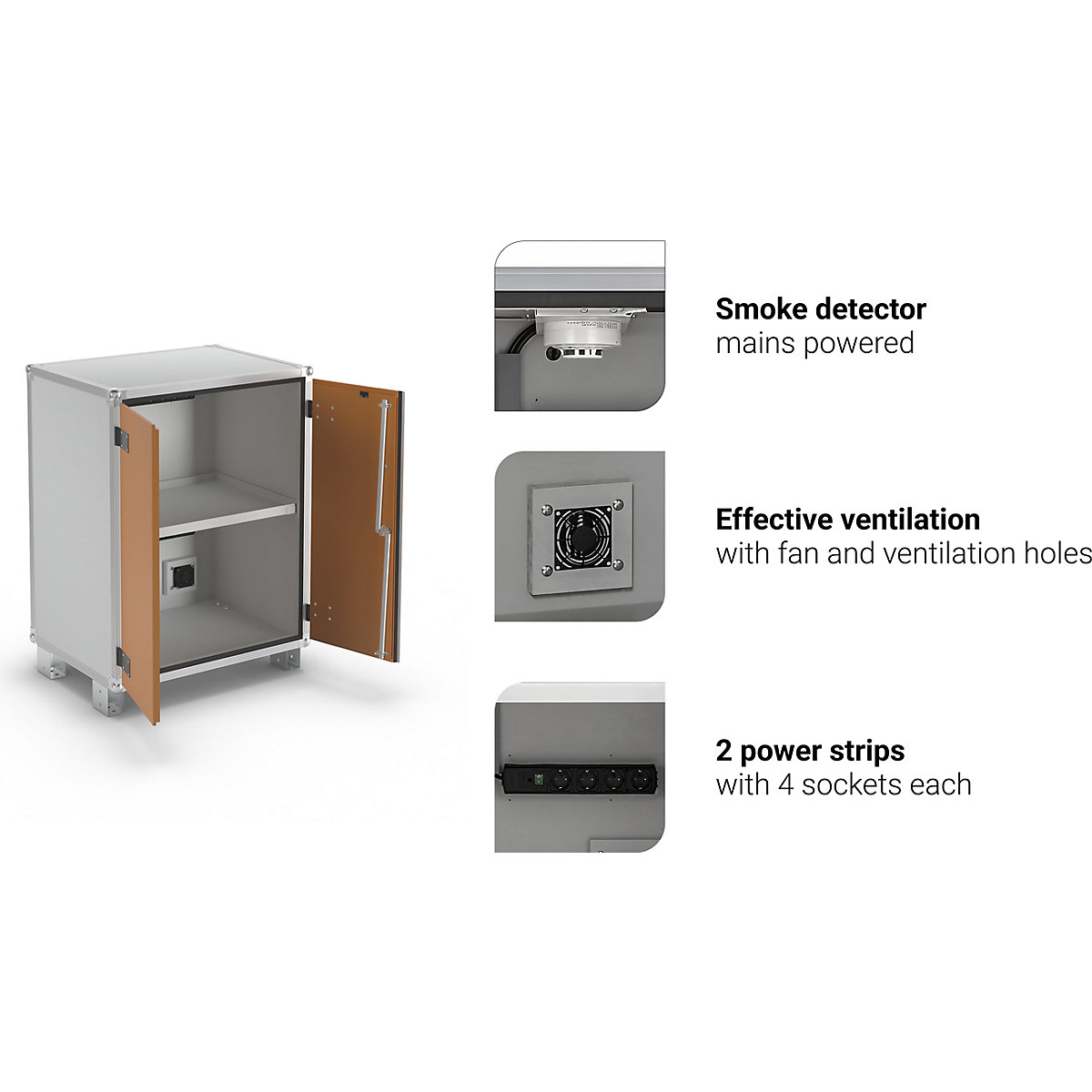 Armoire de sécurité pour le chargement d'accumulateurs PREMIUM – CEMO (Illustration du produit 14)-13