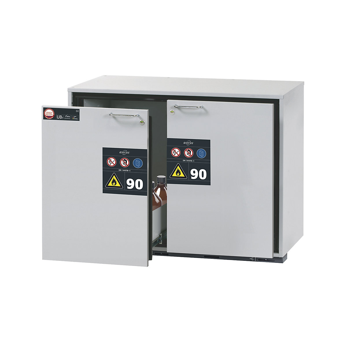 Armoire pour produits dangereux résistante au feu 90 minutes - asecos