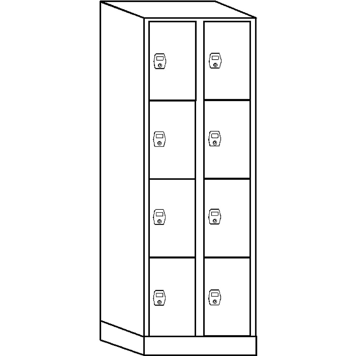 Armoire à quatre casiers Stuttgart – Wolf (Illustration du produit 3)-2