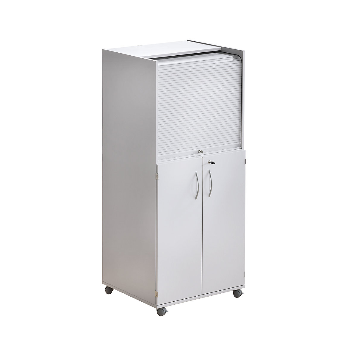 Armoire mobile pour ordinateur à rideaux en plastique – eurokraft pro (Illustration du produit 3)-2