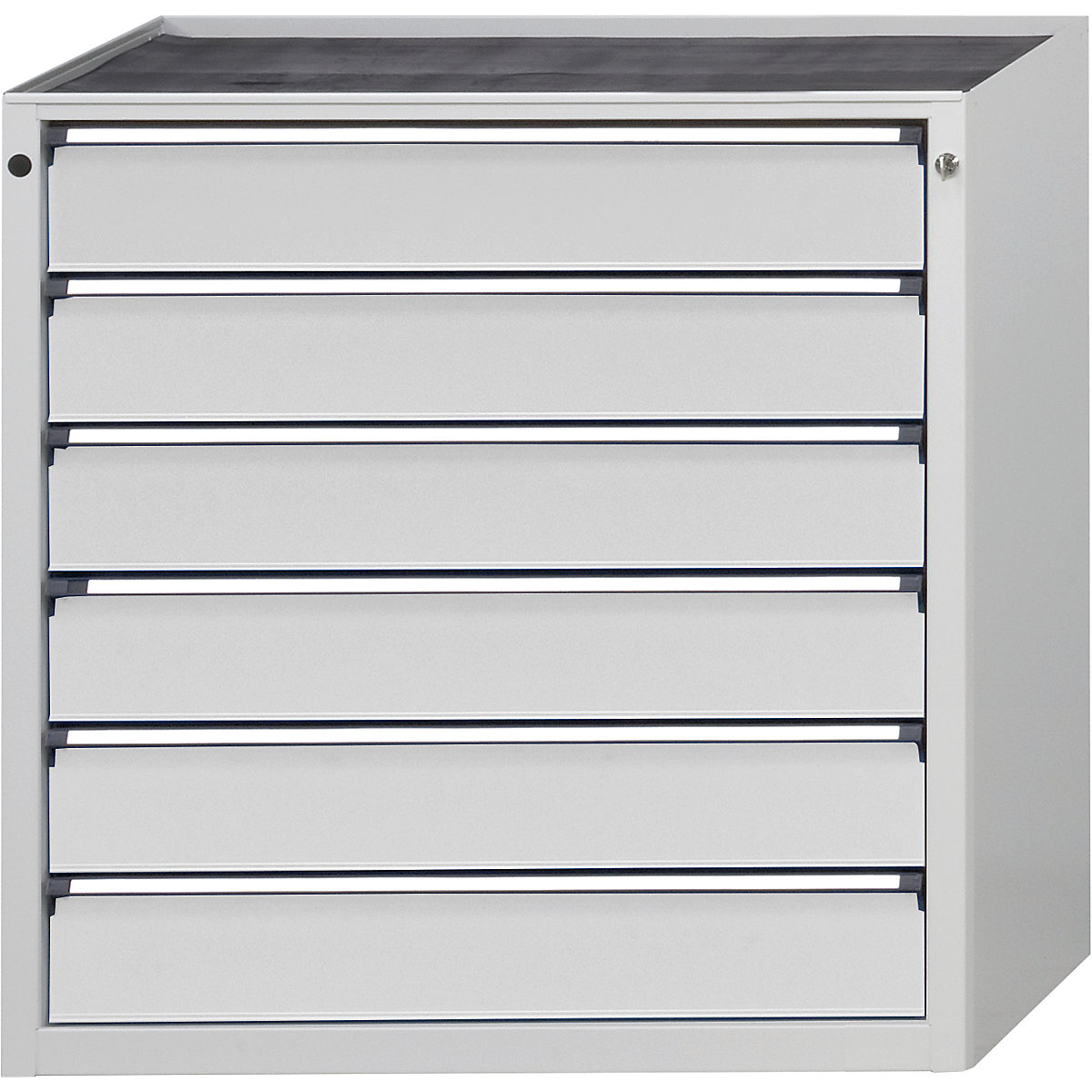 ANKE – Armoire à tiroirs, l x p 910 x 675 mm, 6 tiroirs, hauteur 980 mm, façade gris clair