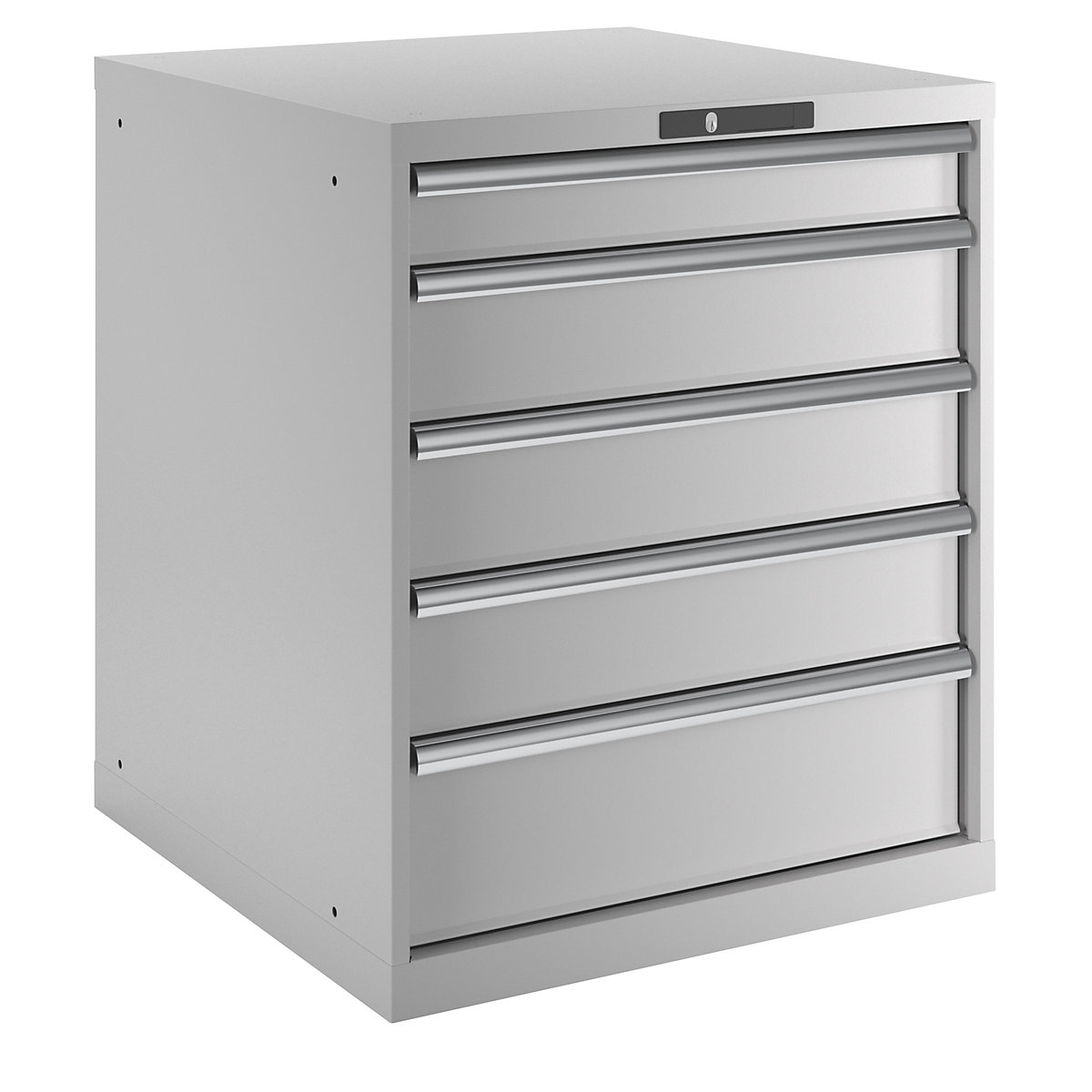 Armoire à tiroirs avec 5 tiroirs – LISTA, l x p x h 717 x 725 x 850 mm, gris clair, charge max. des tiroirs 75 kg-9