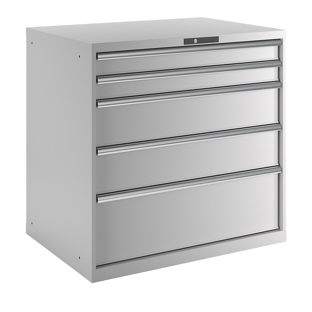 Armoire à tiroirs avec 5 tiroirs – LISTA, l x p x h 1023 x 725 x 1000 mm, gris clair-4