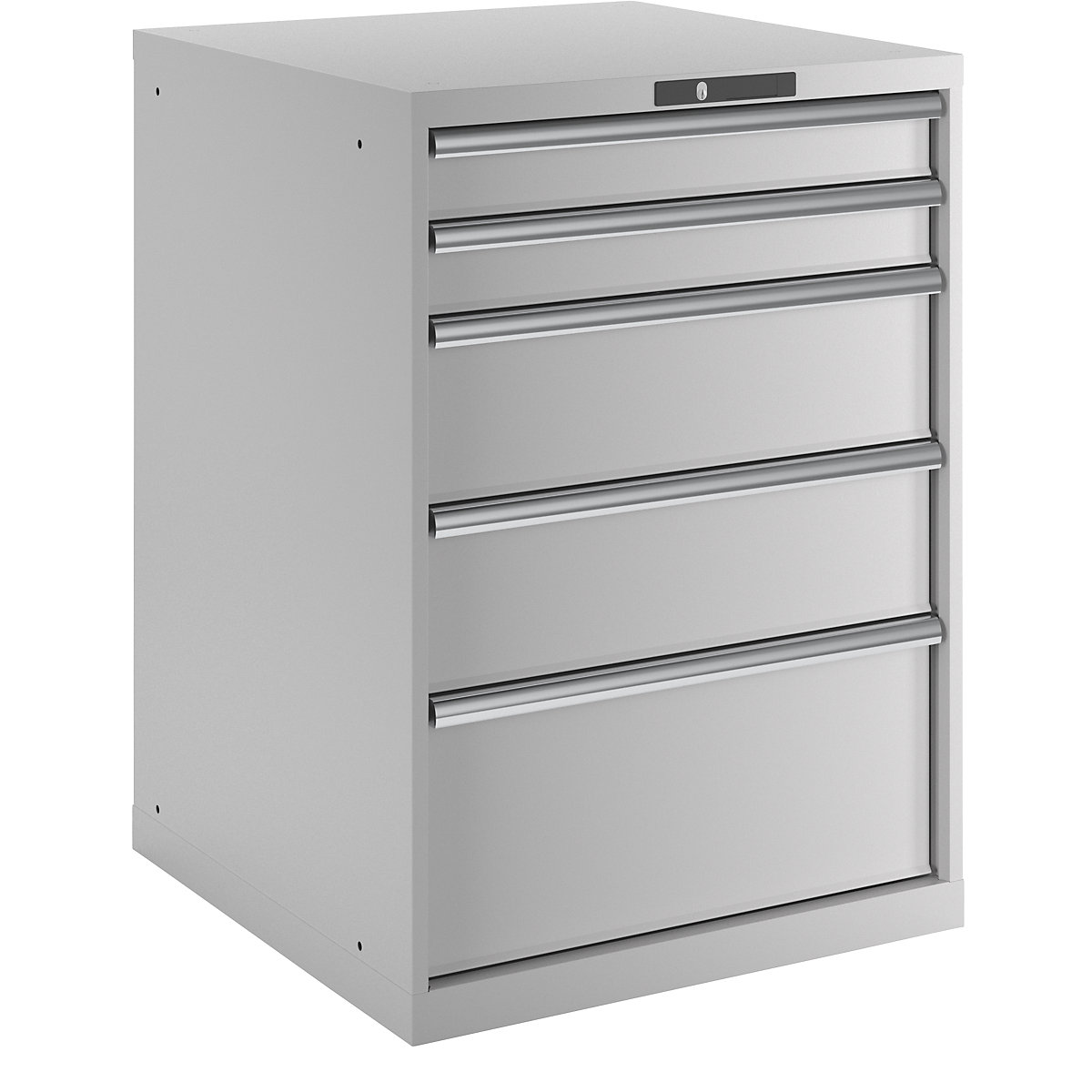 Armoire à tiroirs avec 5 tiroirs – LISTA, l x p x h 717 x 725 x 1000 mm, gris clair-3