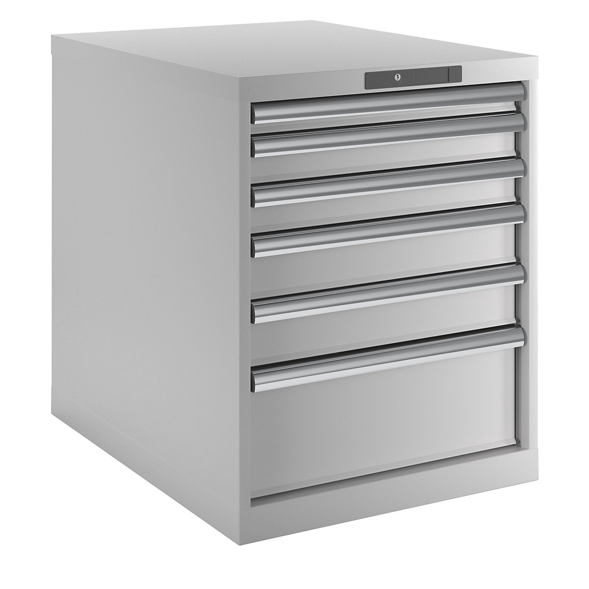 Armoire à tiroirs avec 6 tiroirs – LISTA, l x p x h 564 x 724 x 700 mm, gris clair-4