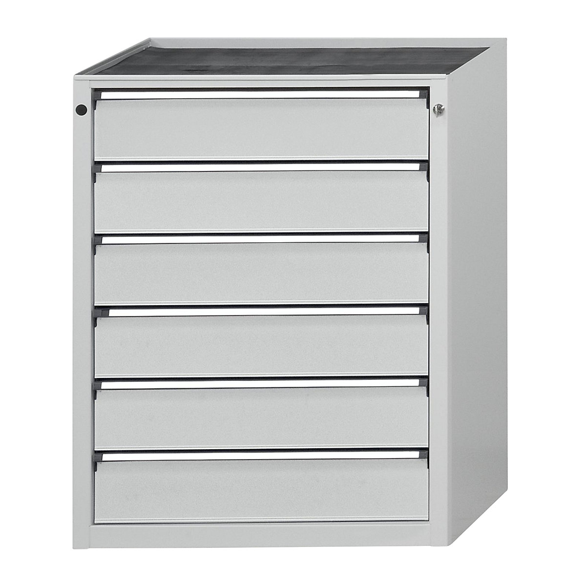 Armoire à tiroirs – ANKE, l x p 760 x 675 mm, 6 tiroirs, hauteur 980 mm, façade gris clair-12