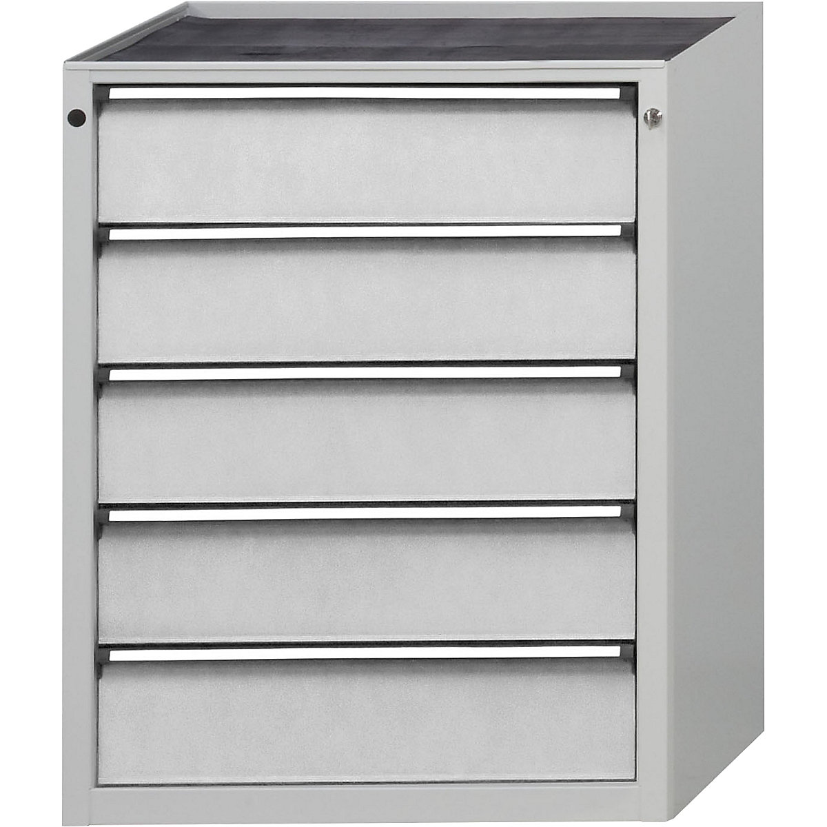 Armoire à tiroirs – ANKE, l x p 760 x 675 mm, 5 tiroirs, hauteur 980 mm, façade gris clair-14
