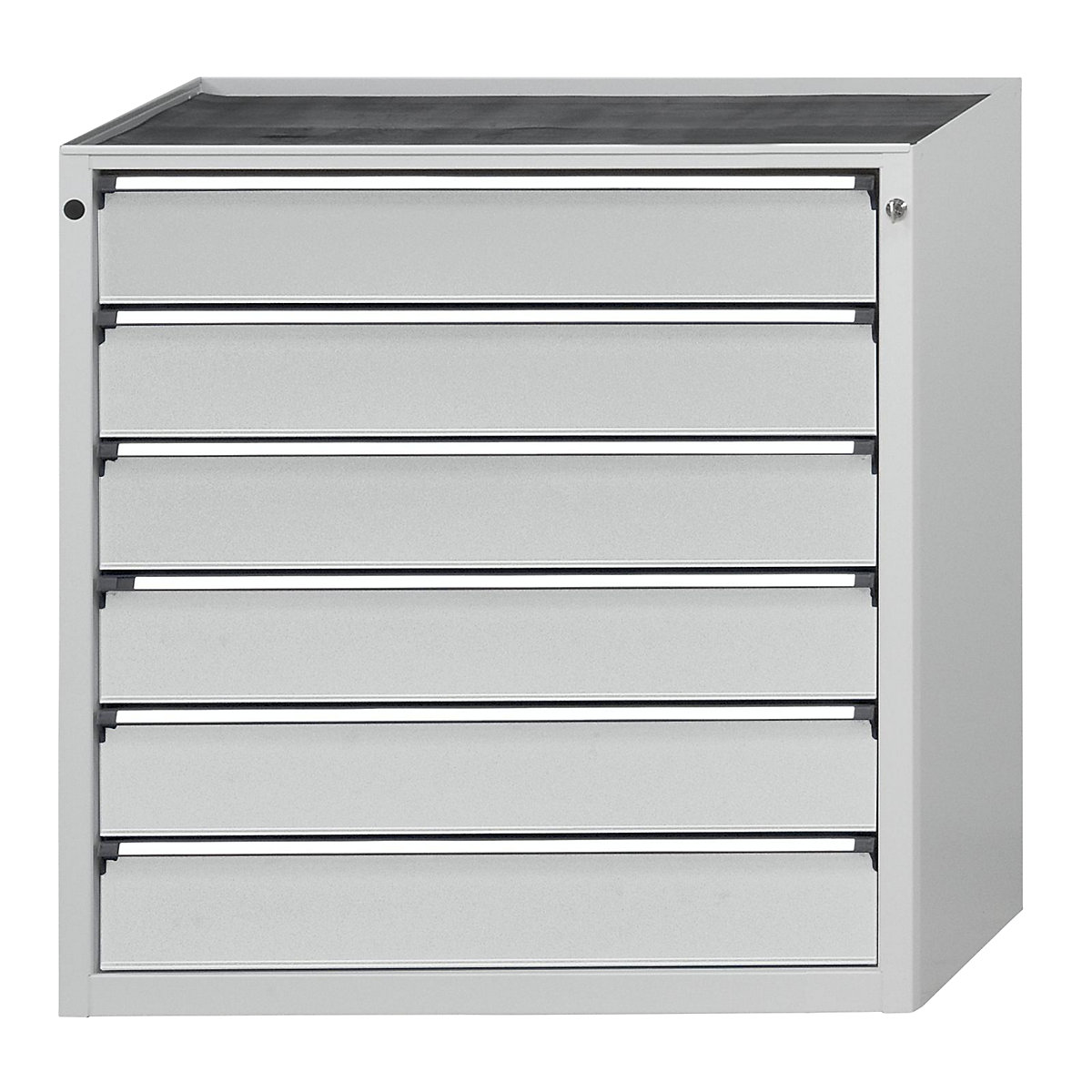 Armoire à tiroirs sans plateau – ANKE, largeur 910 mm, charge max. tiroirs 200 kg, 6 tiroirs de 150 mm, façade gris clair-2