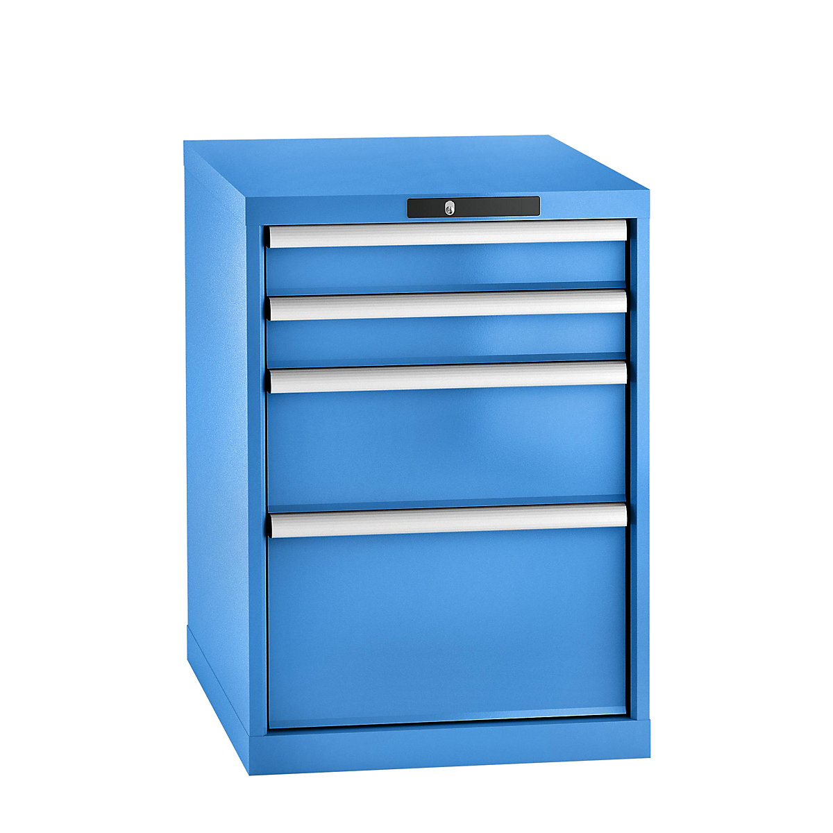 LISTA – Armoire à tiroirs en tôle d'acier, h x l 800 x 564 mm, 4 tiroirs, bleu clair