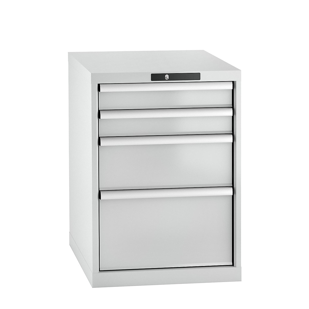LISTA – Armoire à tiroirs en tôle d'acier, h x l 800 x 564 mm, 4 tiroirs, gris clair