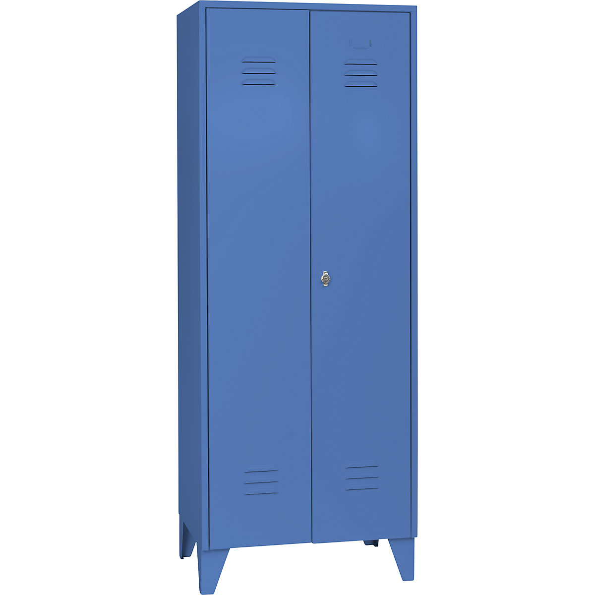 Wolf – Armoire métallique, armoire de ménage sur pieds, bleu clair RAL 5012