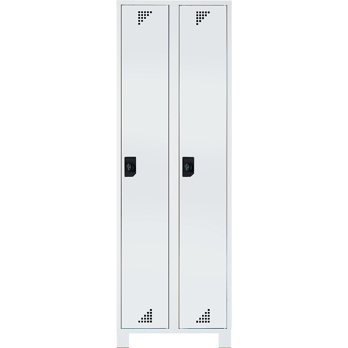 EUROKRAFTpro – Vestiaire et armoire multi-usage, hauteur compartiments 1695 mm, 2 compartiments, largeur 800 mm, entièrement gris clair