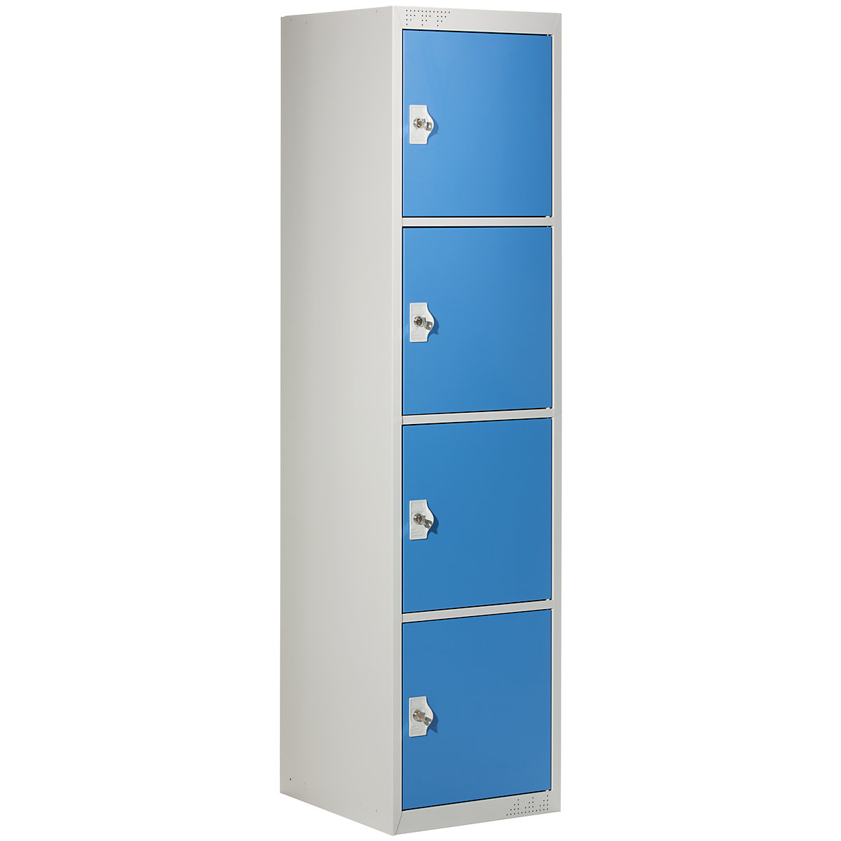 Vestiaire multicases avec 4 casiers verrouillables, h x l x p 1800 x 450 x 500 mm, gris clair / bleu clair, élément additionnel