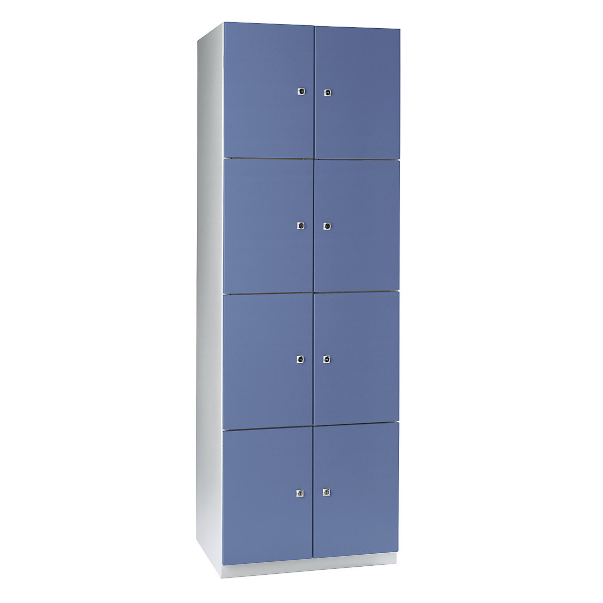 Wolf – Vestiaire, 8 casiers de 1800 x 600 x 500 mm, portes bleu pigeon
