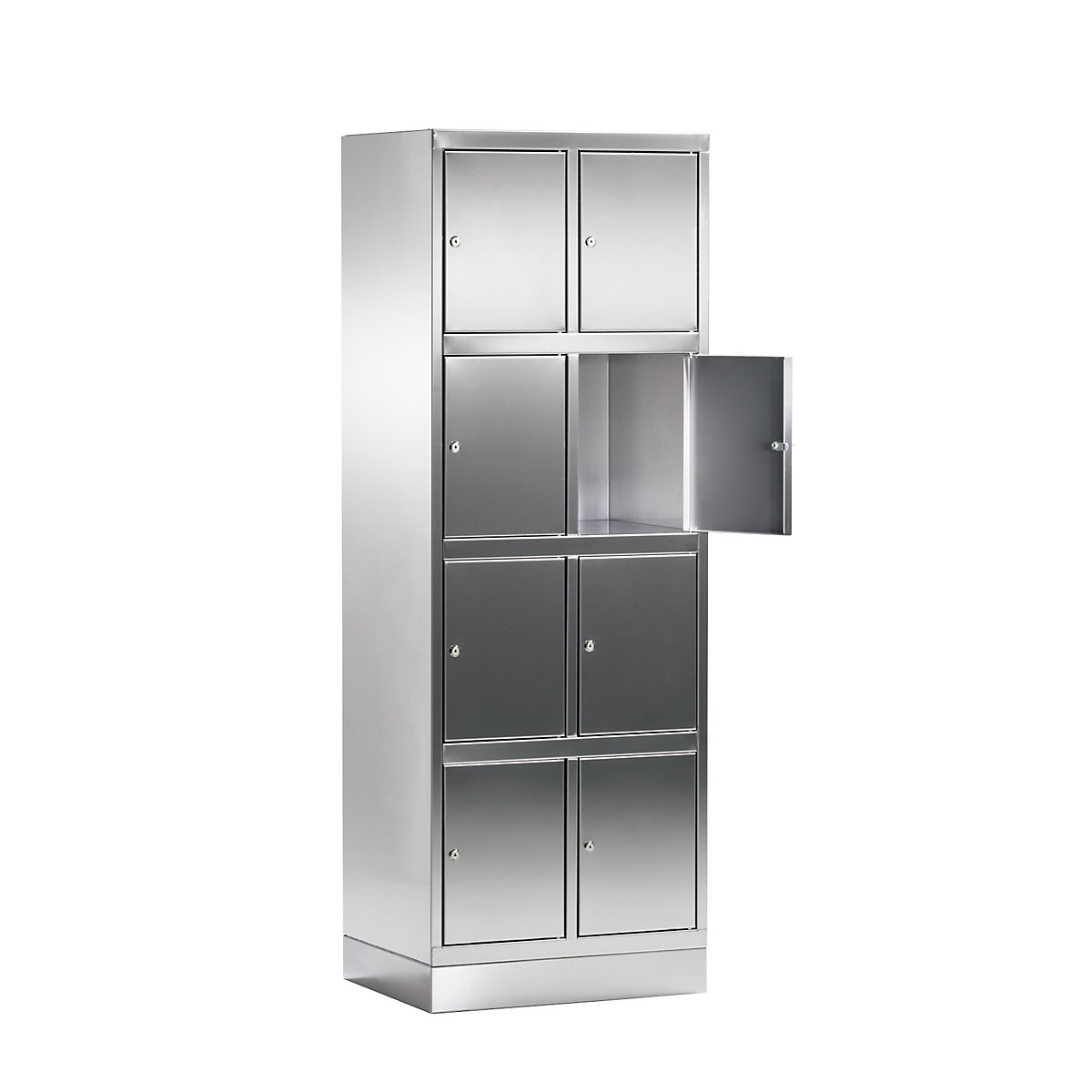 Armadietto a 4 scomparti in acciaio inox