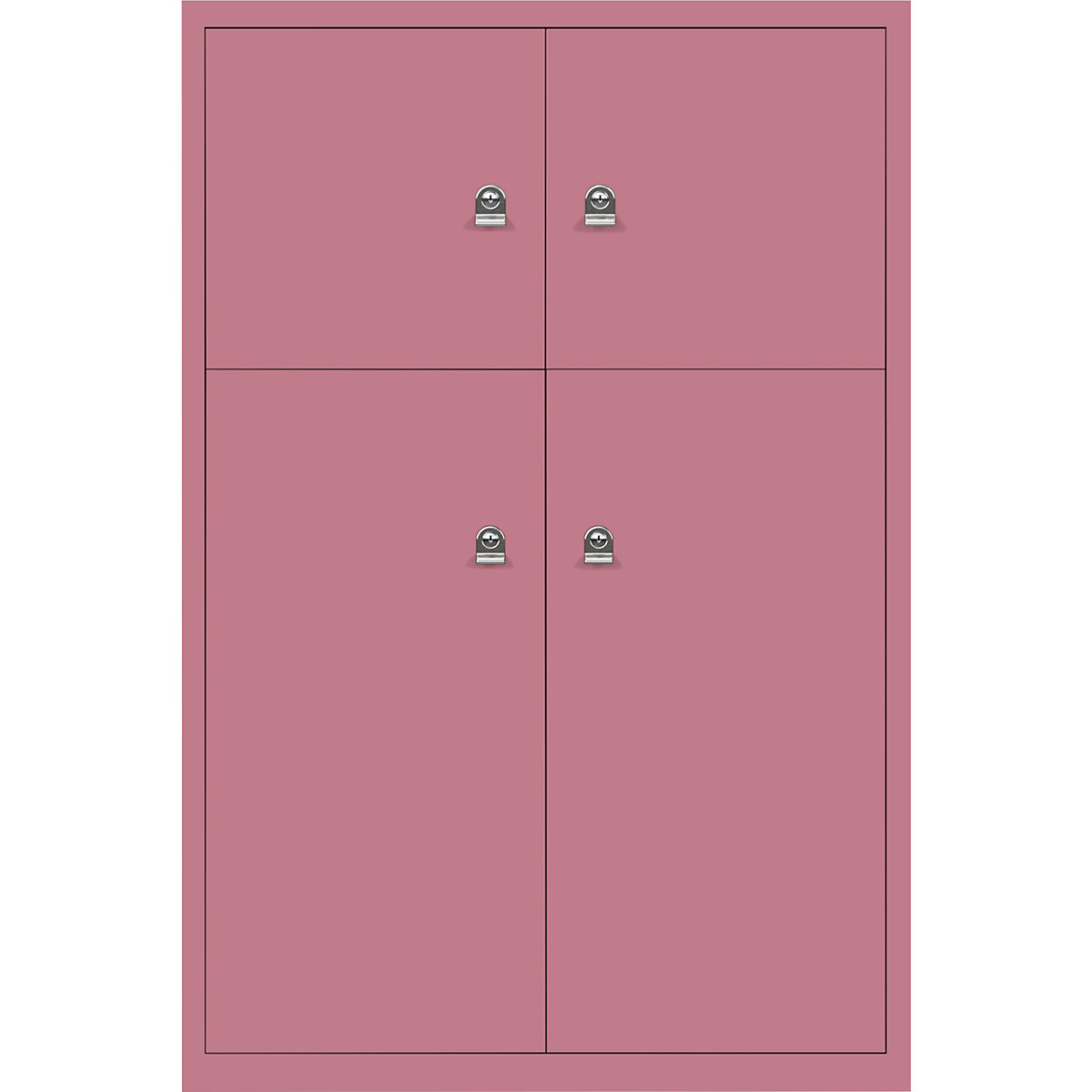 Armadietto LateralFile™ – BISLEY, con 4 scomparti con serratura, altezza 2 x 375 mm, 2 x 755 mm, rosa-24