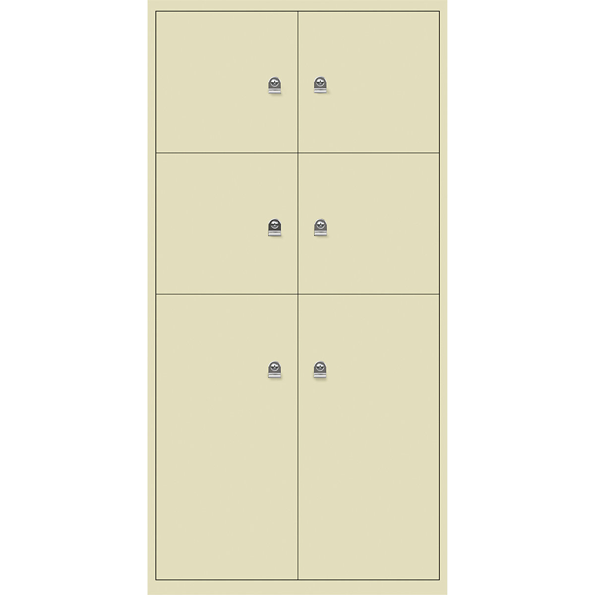 Armadietto LateralFile™ – BISLEY, con 6 scomparti con serratura, altezza 4 x 375 mm, 2 x 755 mm, crema-13