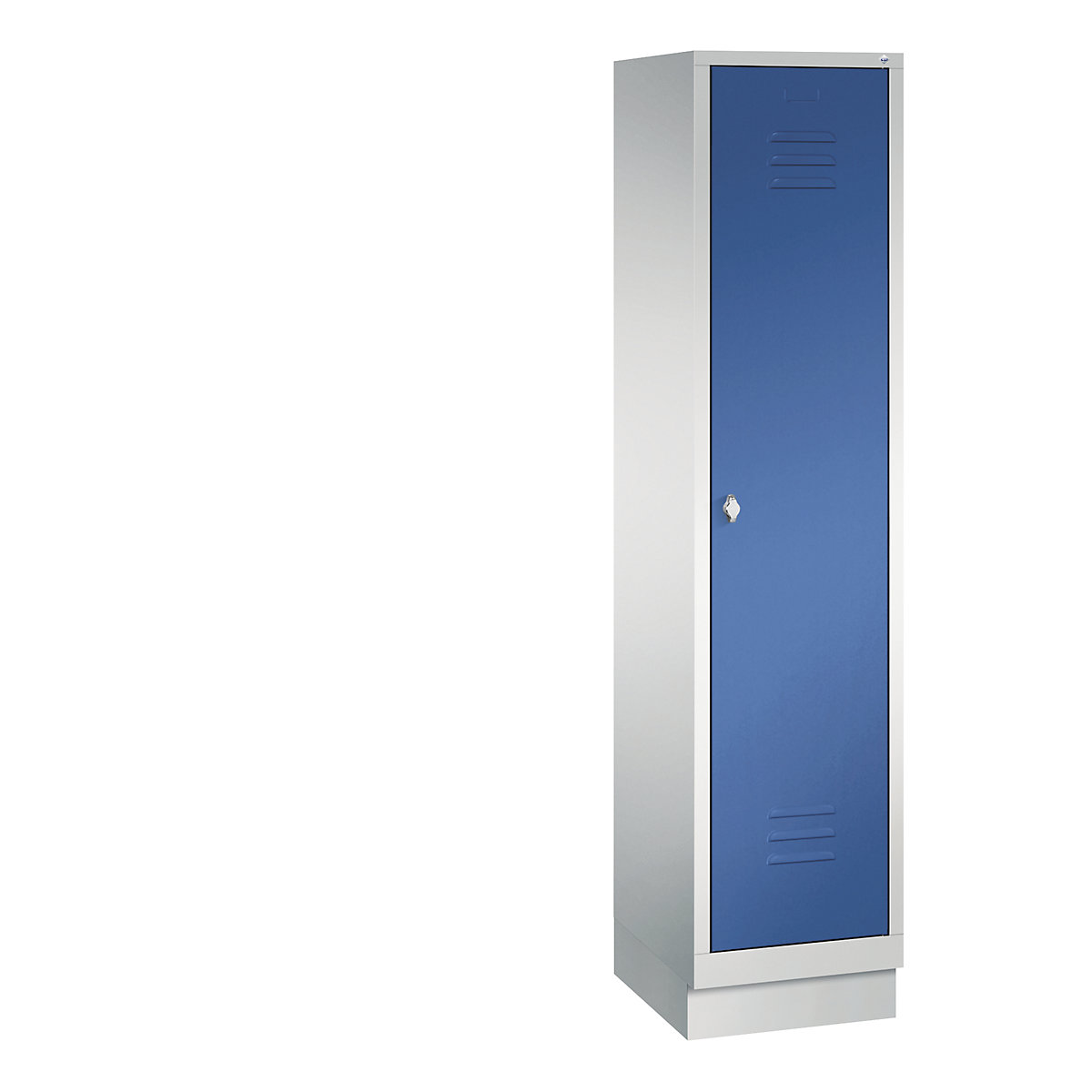 Armadietto guardaroba CLASSIC, con zoccolino – C+P, 1 vano, larghezza vano 400 mm, grigio chiaro / blu genziana-14