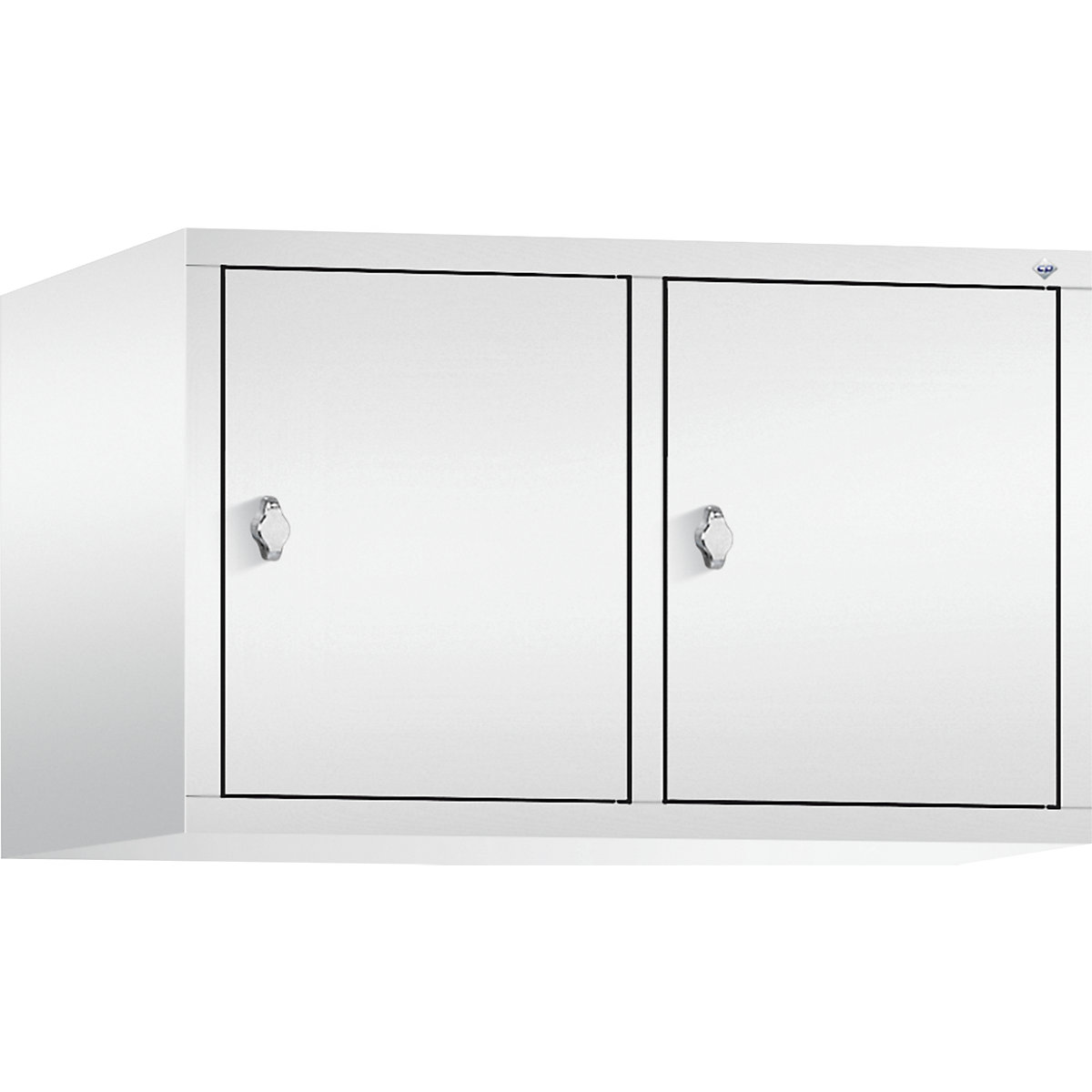 Armadietto sovrapponibile CLASSIC – C+P, 2 vani, larghezza vani 400 mm, bianco traffico-5