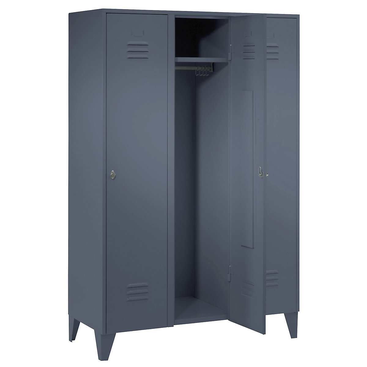 Armadietto Berlin 2 – Wolf, 3 scomparti, grigio-azzurro, larghezza 1200 mm, tetto piatto-2