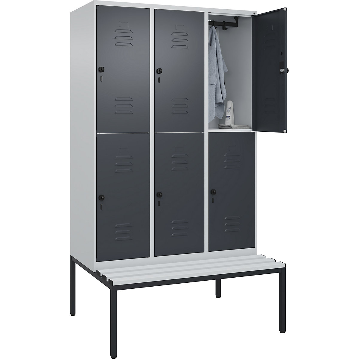 Armadietto a due piani Classic PLUS con panca – C+P