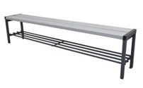 Panca per spogliatoi con doghe in plastica e senza schienale