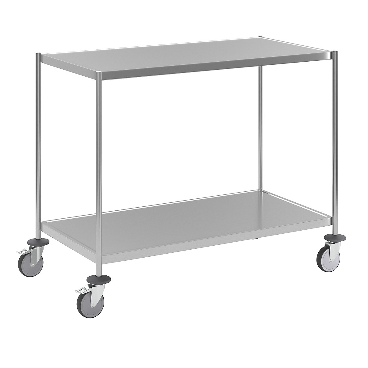 Carrello a ripiani in acciaio inox, saldato – Kongamek, lungh. x largh. x alt. 1075 x 575 x 900 mm, 2 ripiani-3