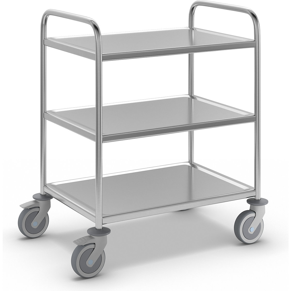 Carrello di servizio in acciaio inox – Kongamek, lungh. x largh. x alt. 910 x 590 x 965 mm, con 3 ripiani-9