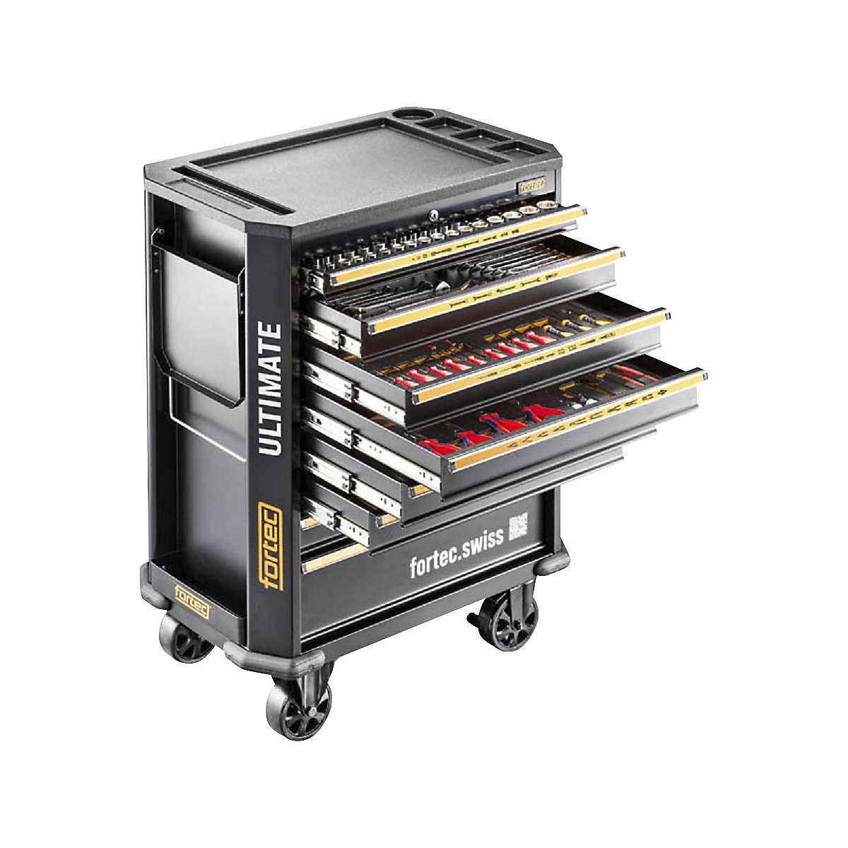 Carrello da officina ULTIMATE fortec®, con utensili