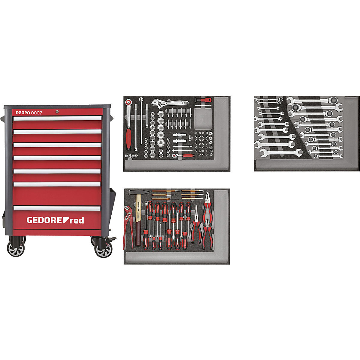 Carrello da officina WINGMAN con 129 utensili - GEDORE