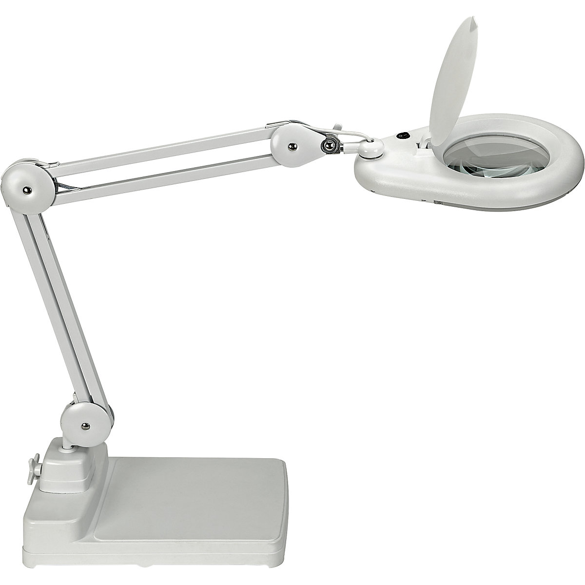 Lampada a LED con lente d'ingrandimento MAULviso – MAUL, lunghezza bracci 310 mm, con basamento, bianco-5