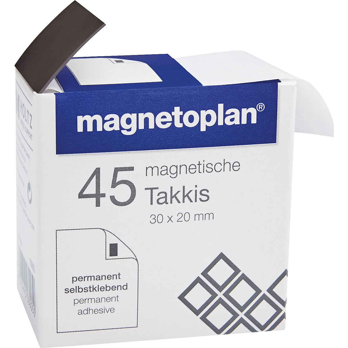 Angoli adesivi magnetici – magnetoplan: lungh. x largh. 30 x 20 mm, nel  dispenser