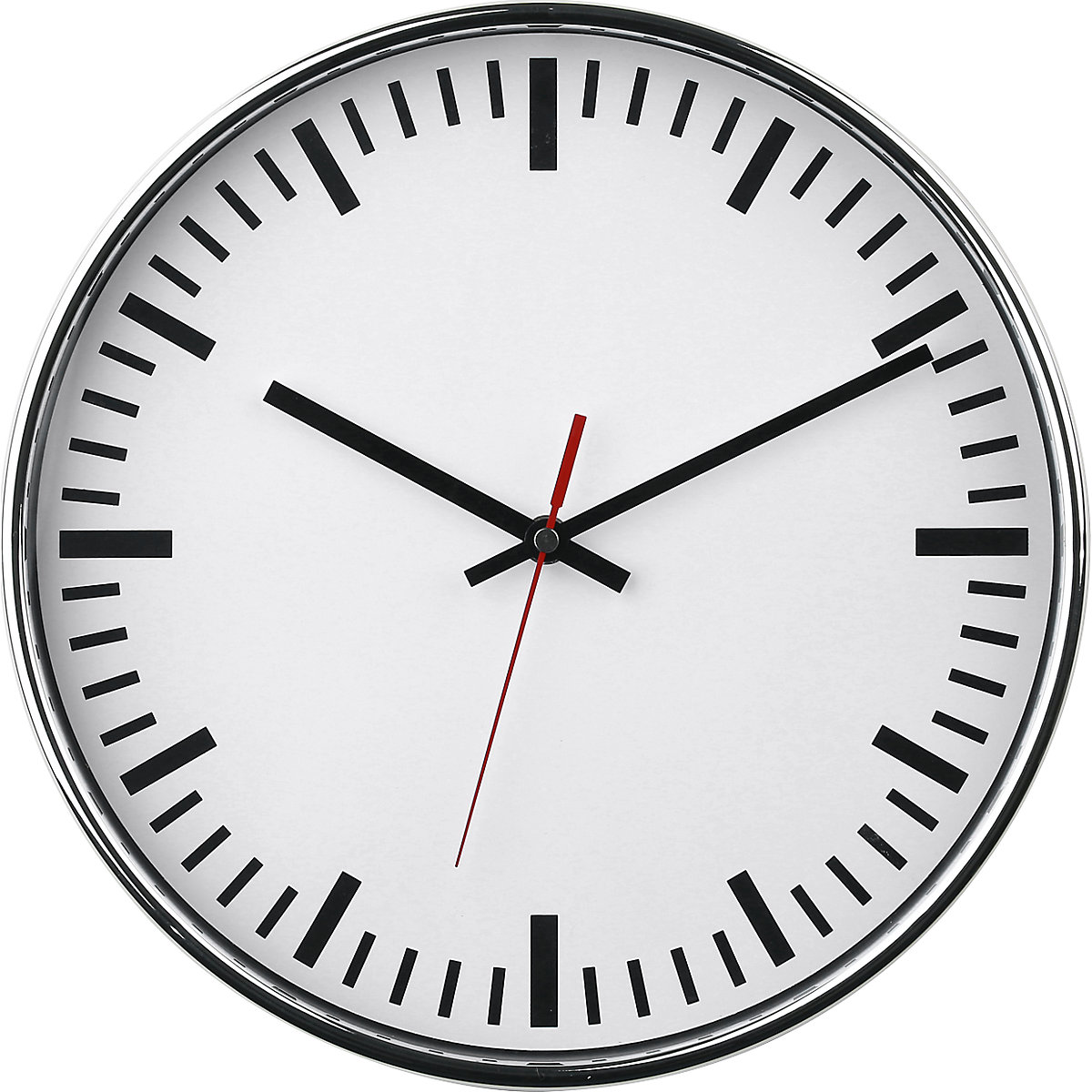 Orologio a muro, Ø 300 mm, orologio radiocontrollato, quadrante bianco, con barrette-2