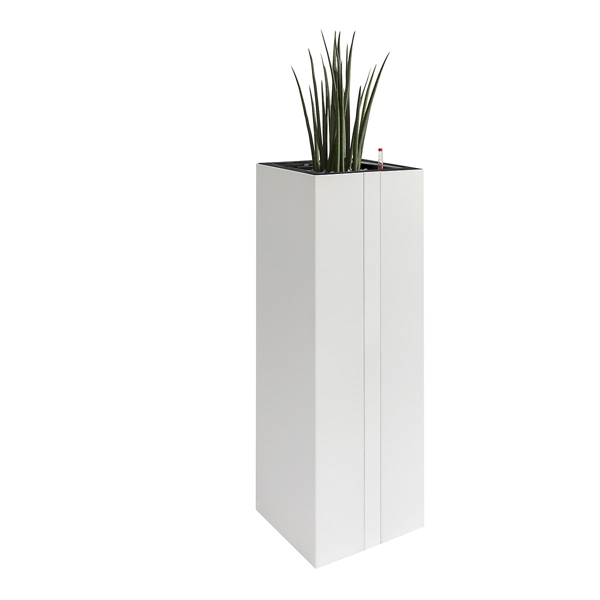 Vaso cubico, senza pianta – C+P, bianco, standard, alt. x largh. x prof. 1310 x 400 x 400 mm-2