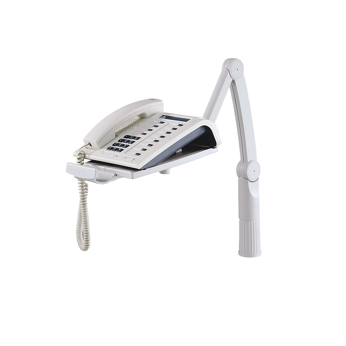 Braccio portatelefono orientabile, ruotabile di 360°, grigio chiaro-1