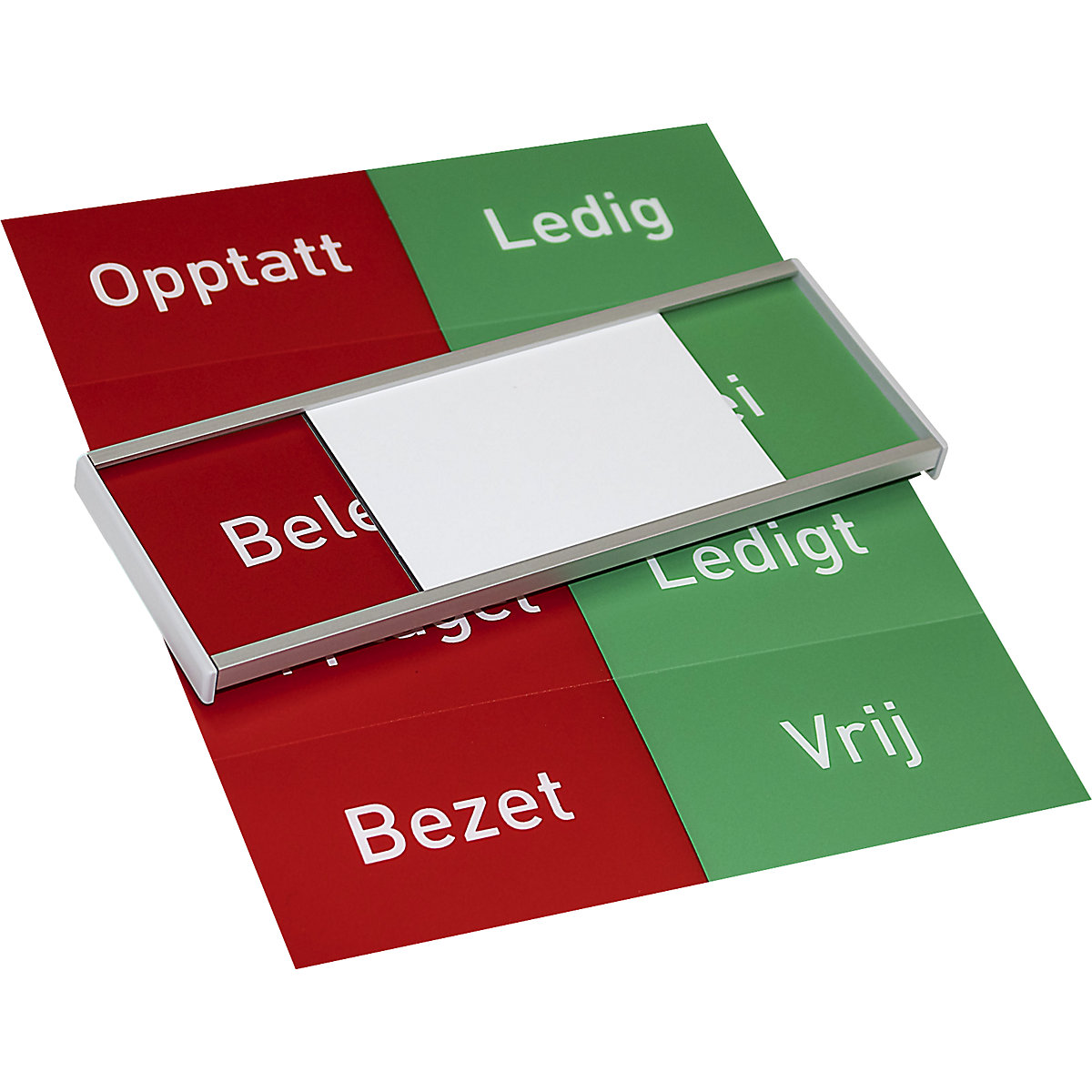 Indicazione libero/occupato, multilingue NO-DK-SE-NL