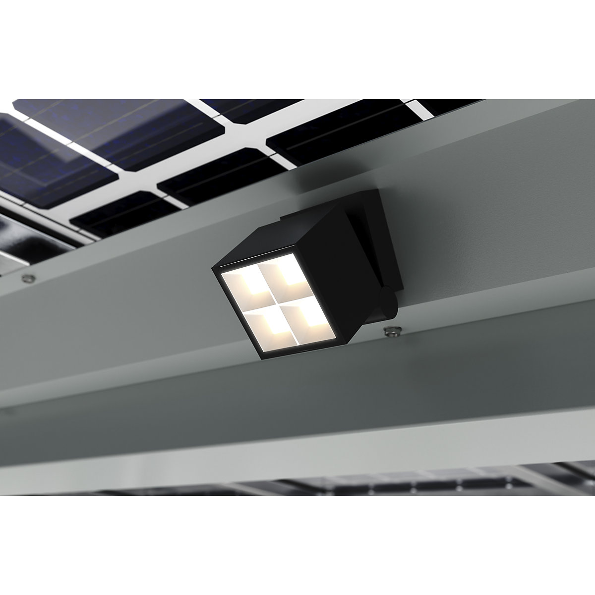 Fahrzeugüberdachung SolarCover mit PV-Modulen mit Schaltschrank (Produktabbildung 3)-2