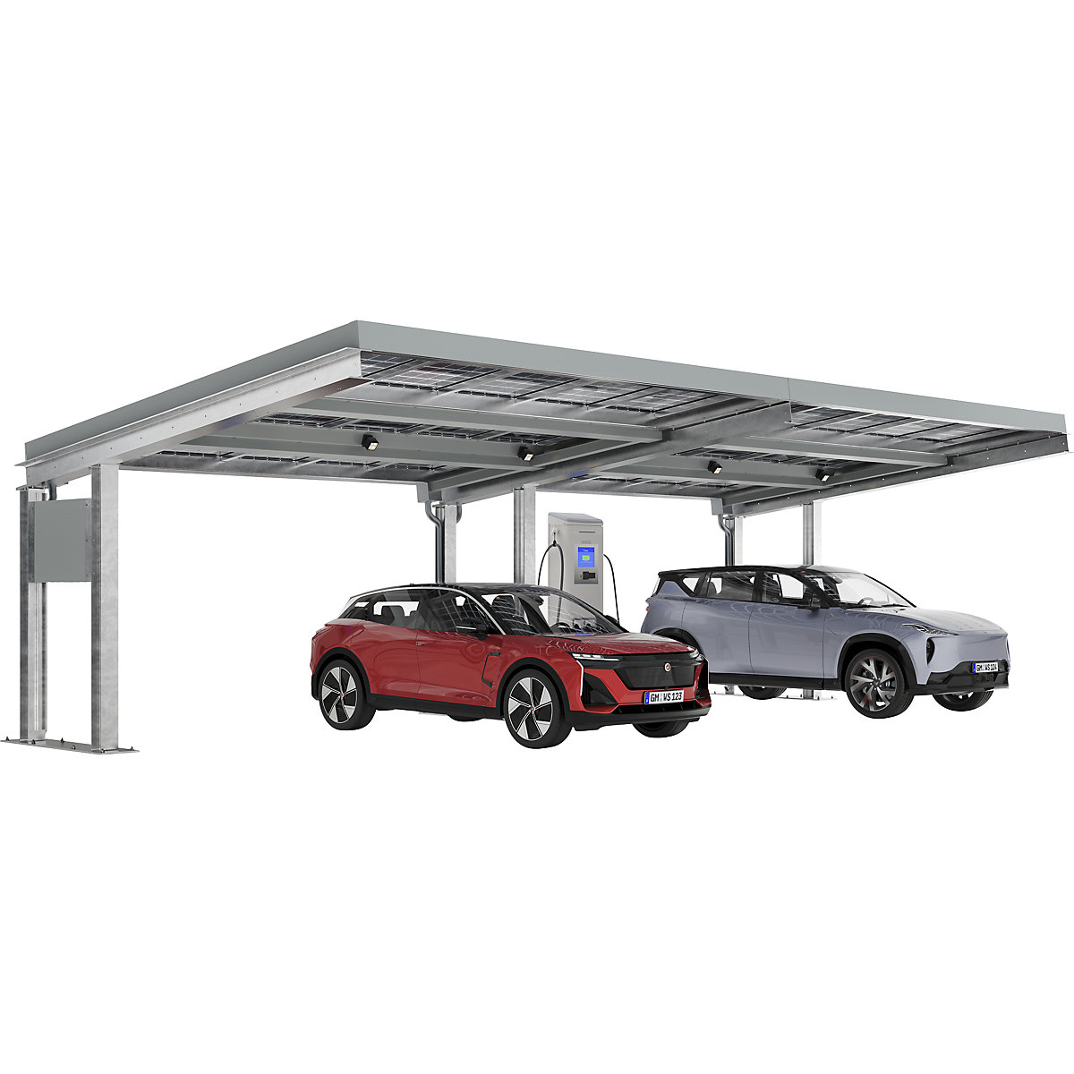 Fahrzeugüberdachung SolarCover mit PV-Modulen mit Schaltschrank (Produktabbildung 4)-3