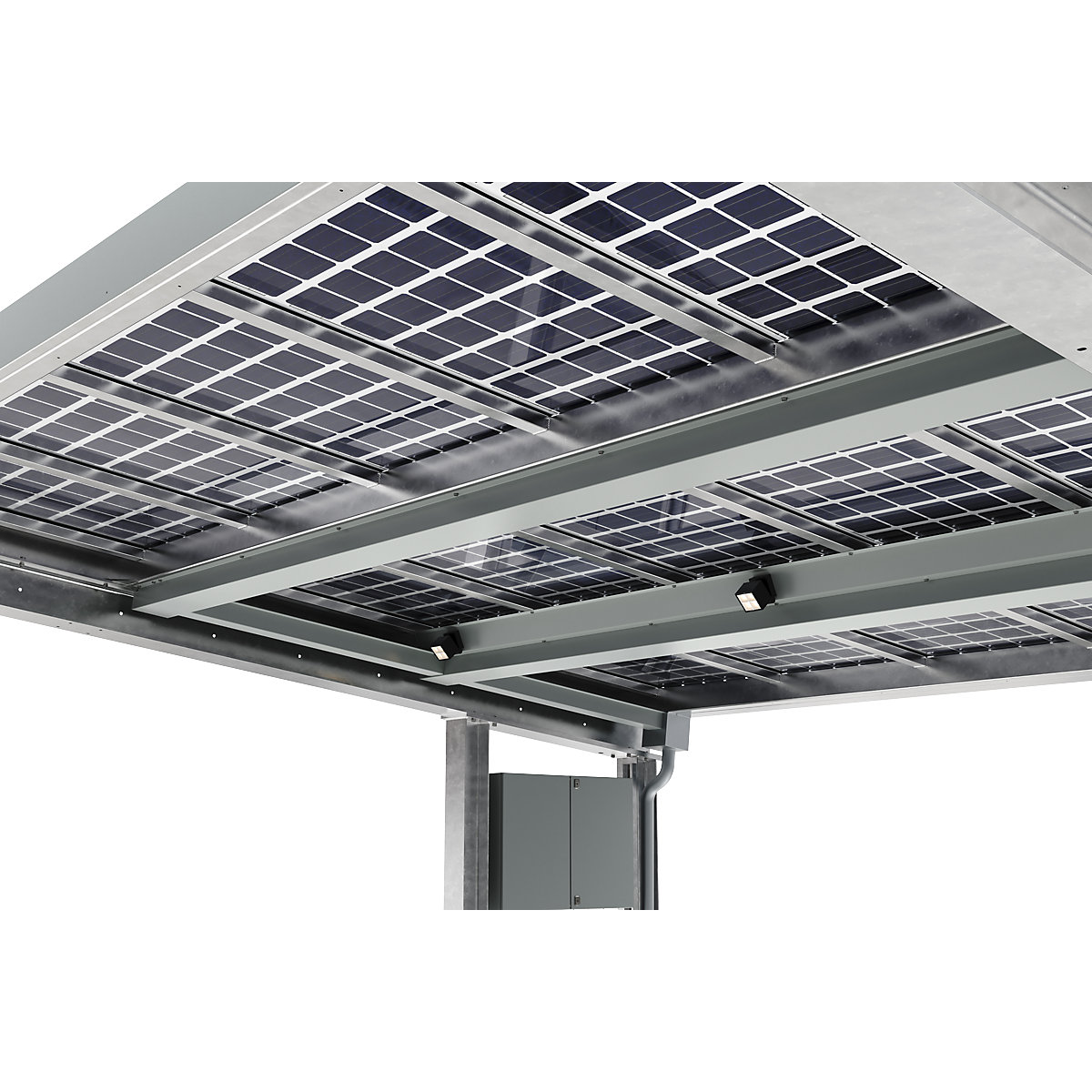 Fahrzeugüberdachung SolarCover mit PV-Modulen mit Schaltschrank (Produktabbildung 5)-4