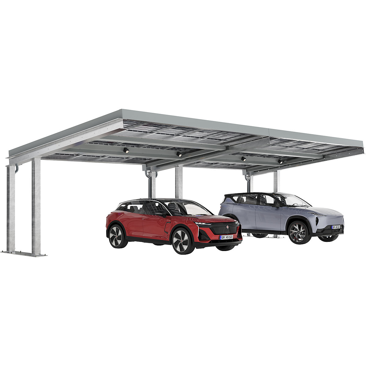 Fahrzeugüberdachung SolarCover mit PV-Modulen ohne Schaltschrank (Produktabbildung 2)-1