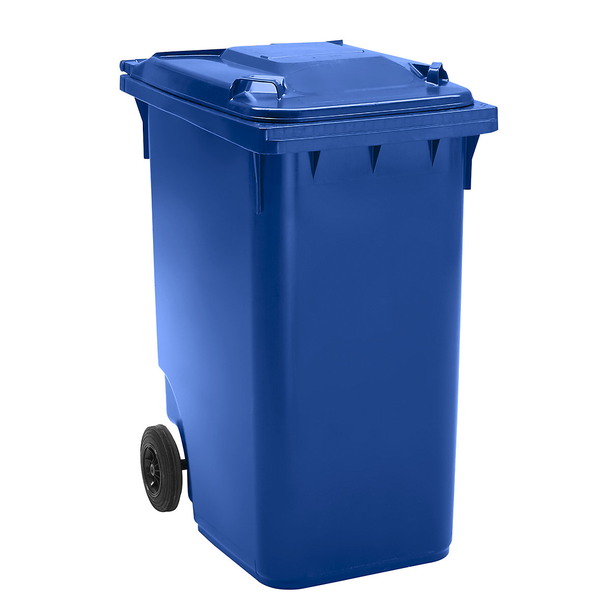 Mülltonne aus Kunststoff DIN EN 840, Volumen 360 l, BxHxT 665 x 1115 x 880 mm, Rad-Ø 200 mm, blau-7