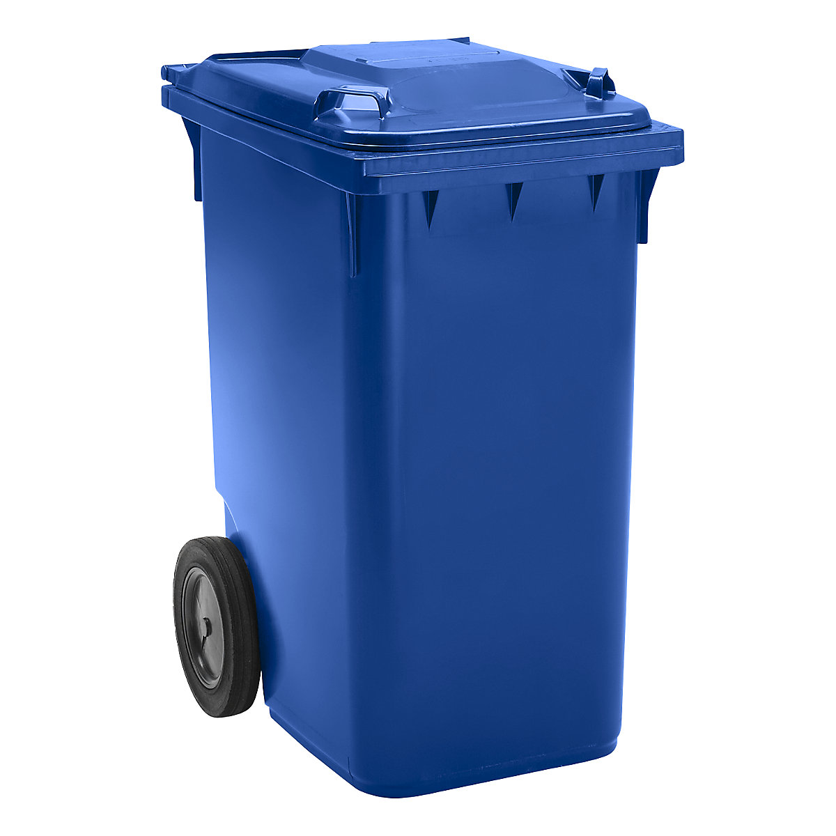 Mülltonne aus Kunststoff DIN EN 840, Volumen 360 l, BxHxT 665 x 1115 x 880 mm, Rad-Ø 300 mm, blau-7