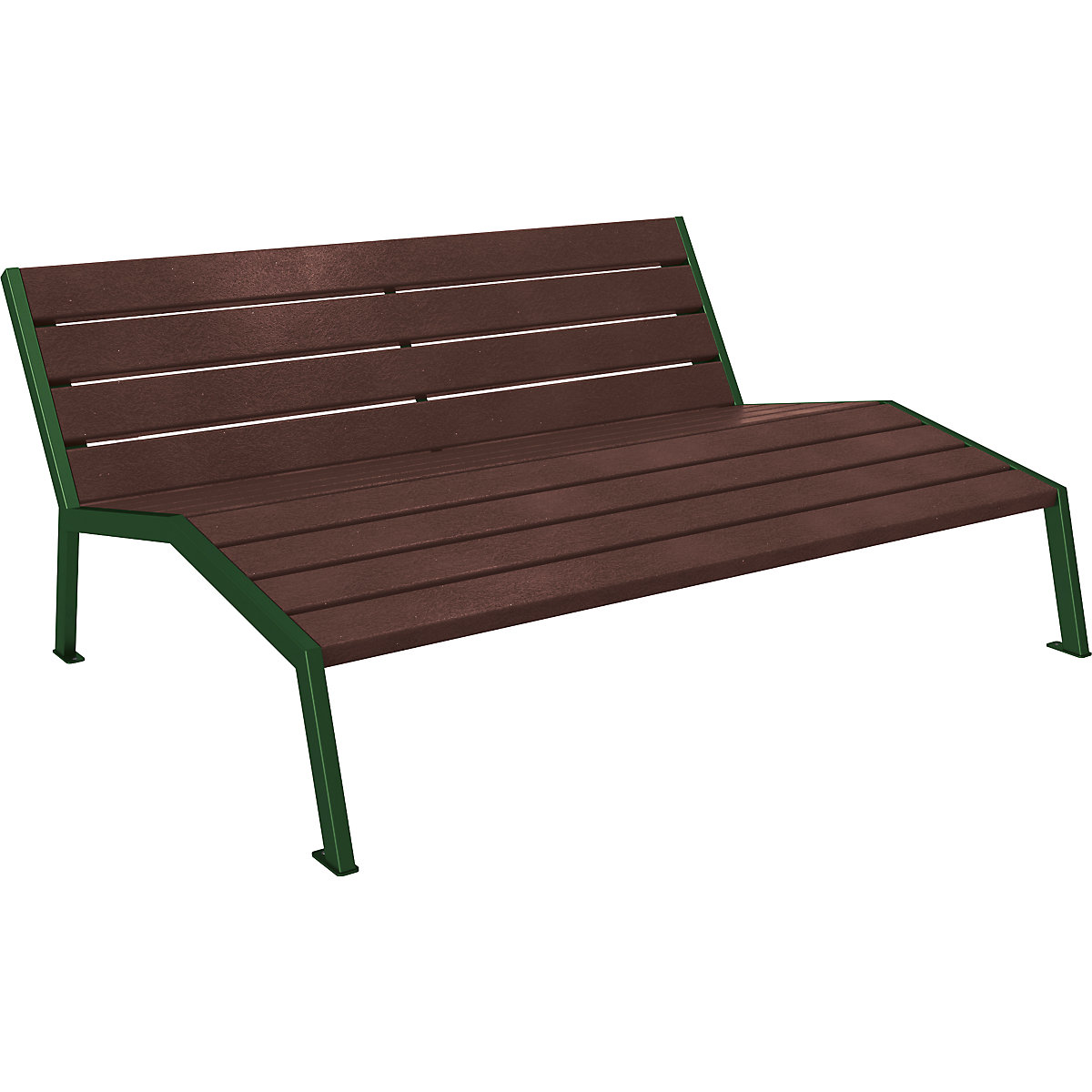 PROCITY Liegestuhl SILAOS® aus Recycling-Kunststoff, verzinkt und beschichtet, moosgrün