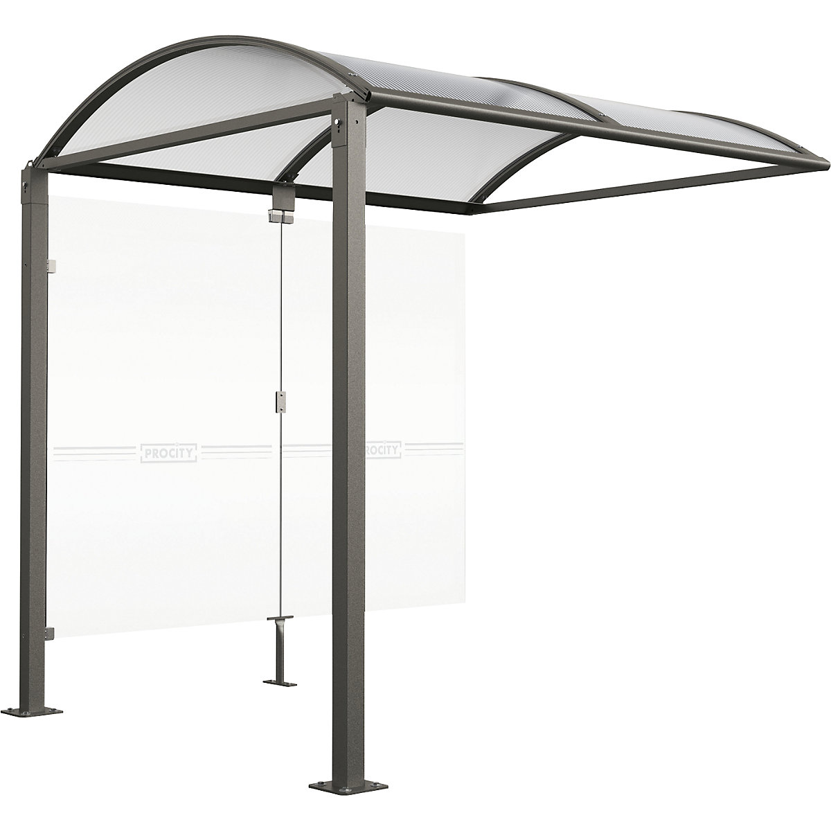 Fahrradüberdachung mit Glas PROCITY Erweiterung mit Rückwand kaiserkraft