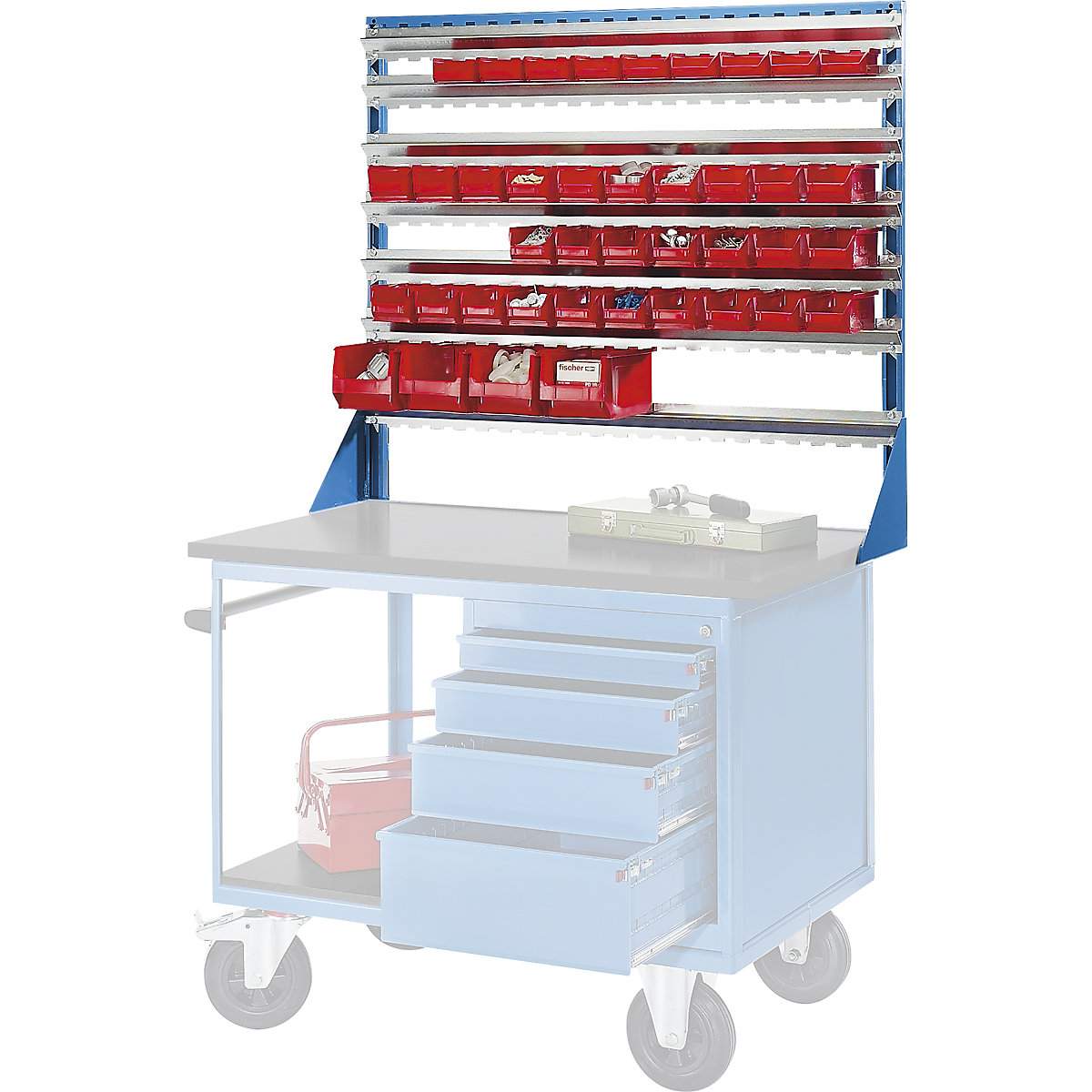 Struttura con guide per carrelli di montaggio – eurokraft pro