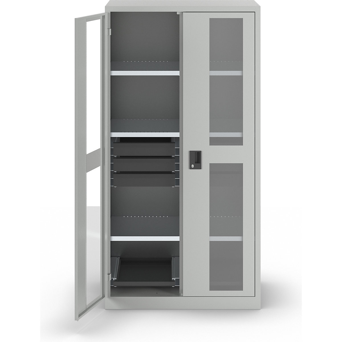 Armadio con ante vetrate, alt. x largh. x prof. 1950 x 1000 x 580 mm – LISTA (Foto prodotto 2)-1