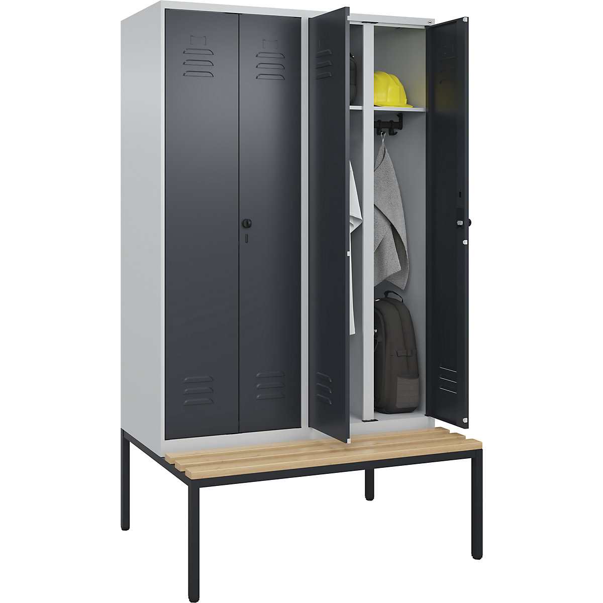 Armadietto sporco/pulito Classic PLUS con panca – C+P