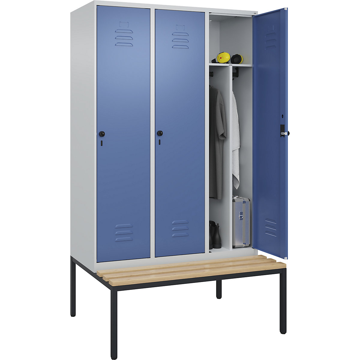 Armadietto sporco/pulito Classic PLUS con panca, stretto – C+P