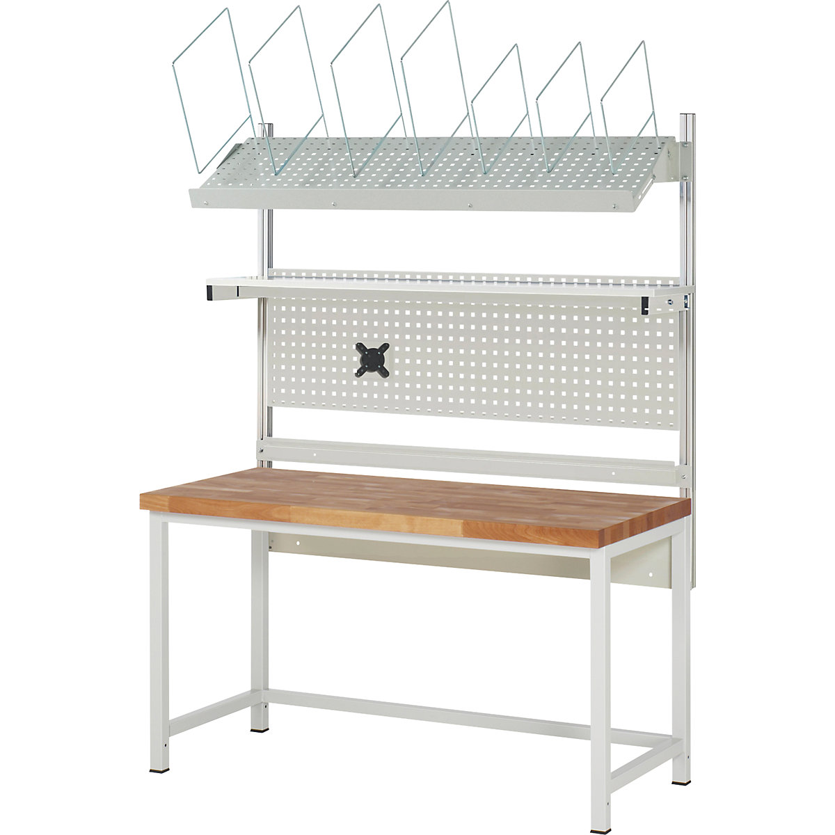 Banco da lavoro con sovrastruttura serie 8000 – eurokraft pro (Foto prodotto 4)-3